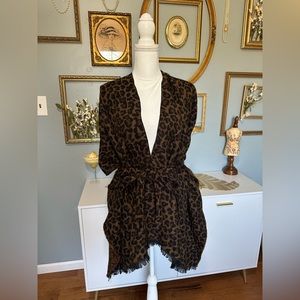 Leopard Print Tie Poncho